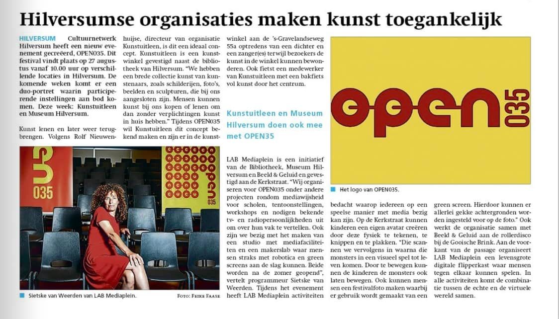 OPEN035 partners in de spotlights: Kunstuitleen en LAB Mediaplein. 