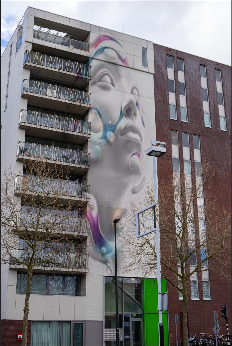 Mediastad streetart op de Entrada toren